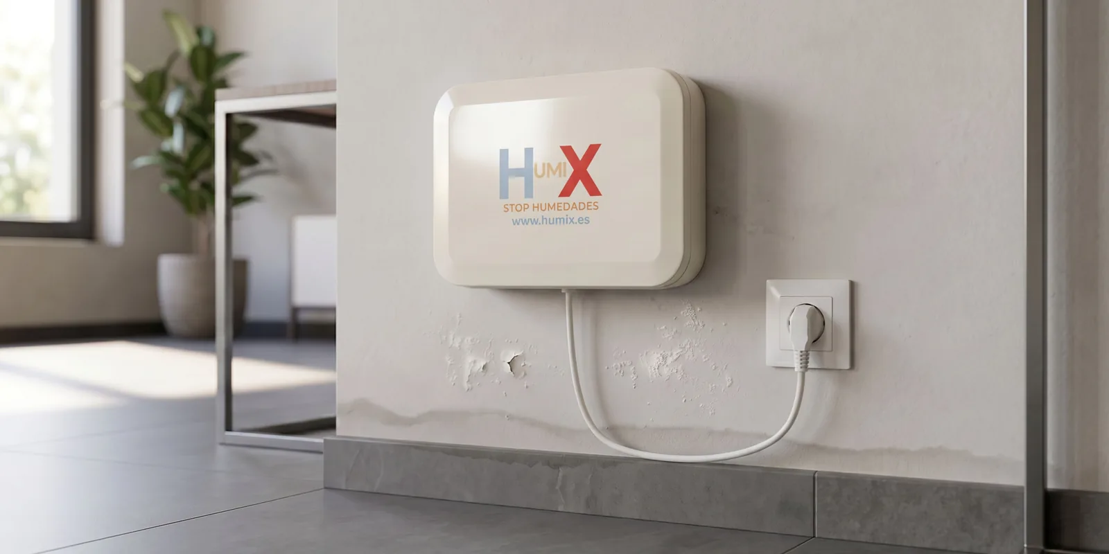 Familia en casa con el equipo HUMIX contra la humedad en Llodio
